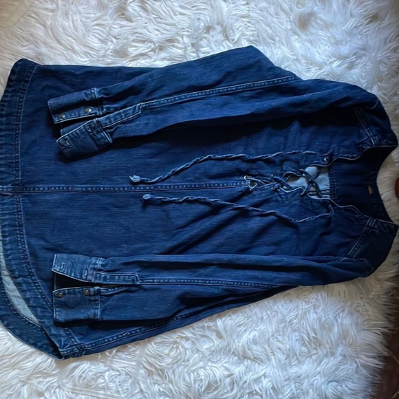 Free People Neapolitan Dreams Denim Tunic s - Picture 1 of 6